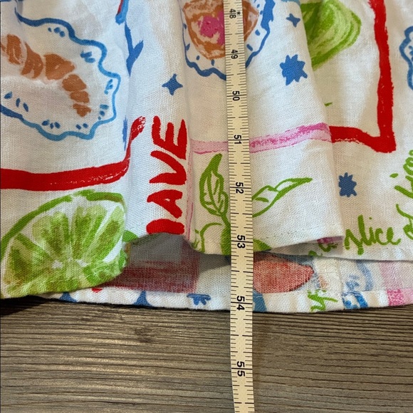 Cynthia Rowley Linen blend Tiered Maxi dress White print Brunch Vacation XL NWOT - Picture 7 of 12